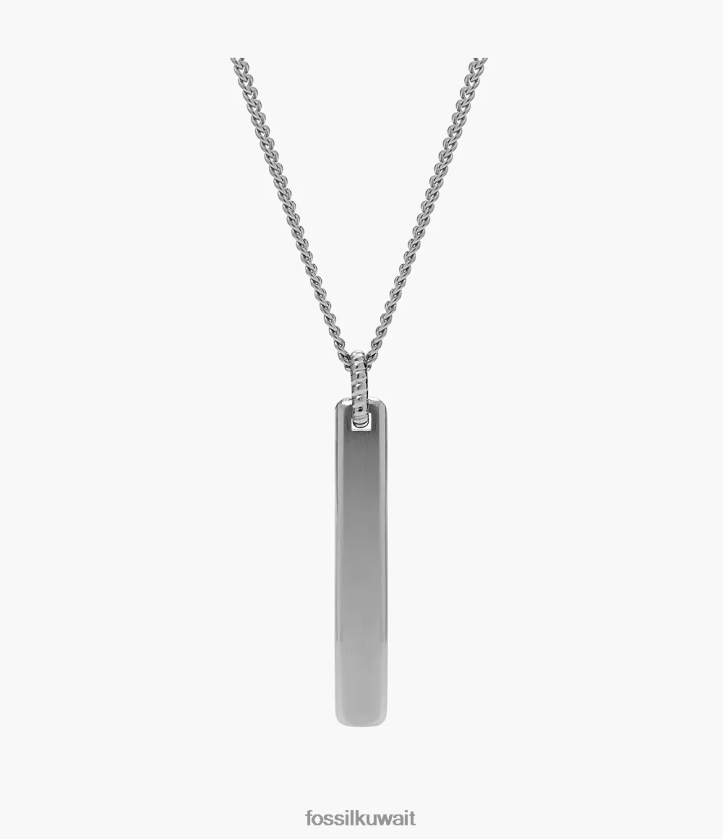 كيلووات Fossil رجال قلادة كلاسيكية كاجوال من الفولاذ المقاوم للصدأ لهجة الفضة 2F6F21901 مجوهرات