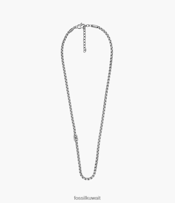 كيلووات Fossil رجال قلادة سلسلة من الفولاذ المقاوم للصدأ للمغامر لهجة الفضة 2F6F21908 مجوهرات