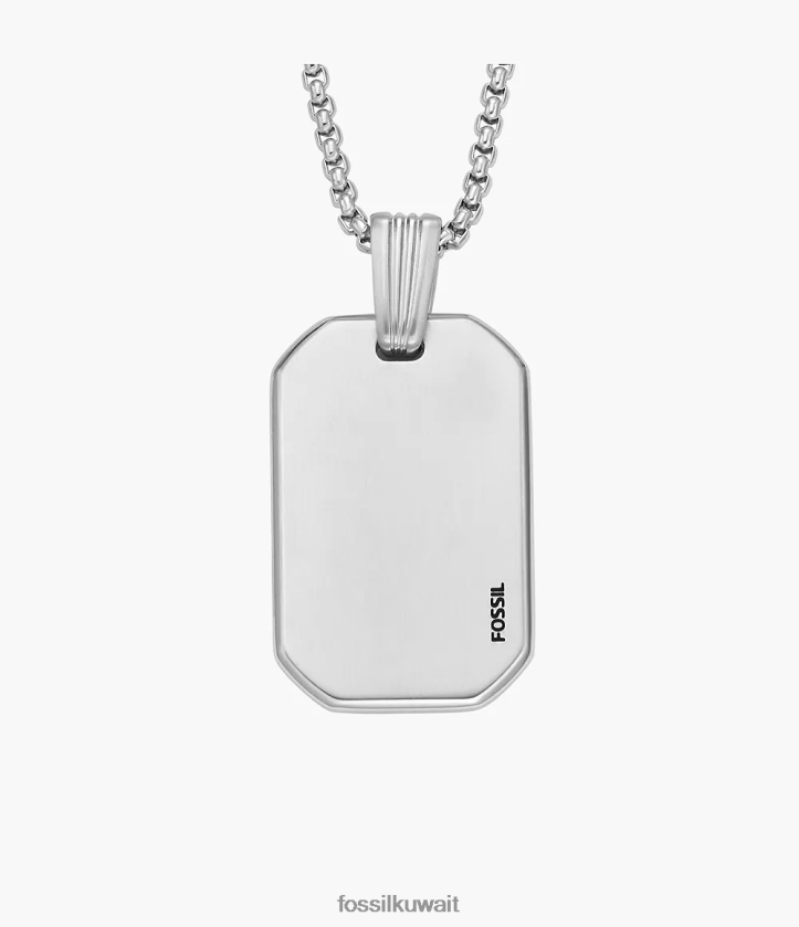كيلووات Fossil رجال ولفت قلادة سلسلة الفولاذ المقاوم للصدأ لهجة الفضة 2F6F21914 مجوهرات