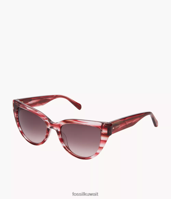 كيلووات Fossil نحيف نورا نظارات عين القطة بورجوندي 2F6F22000 ملحق