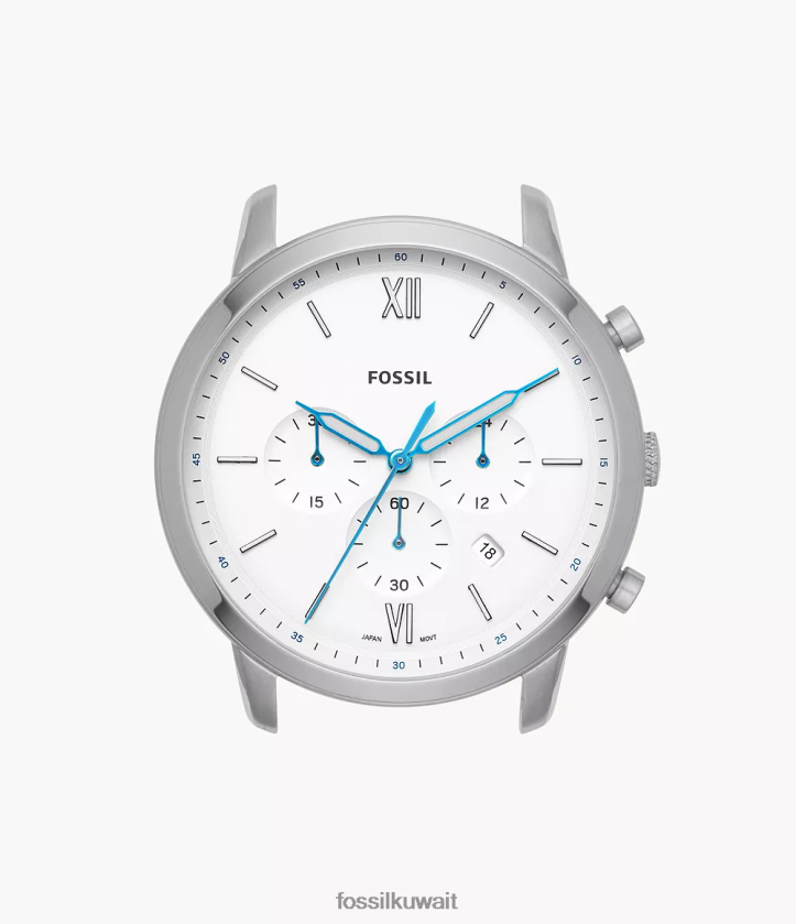 كيلووات Fossil رجال علبة ساعة نيوترا كرونوغراف من الفولاذ المقاوم للصدأ أبيض 2F6F22034 ملحق