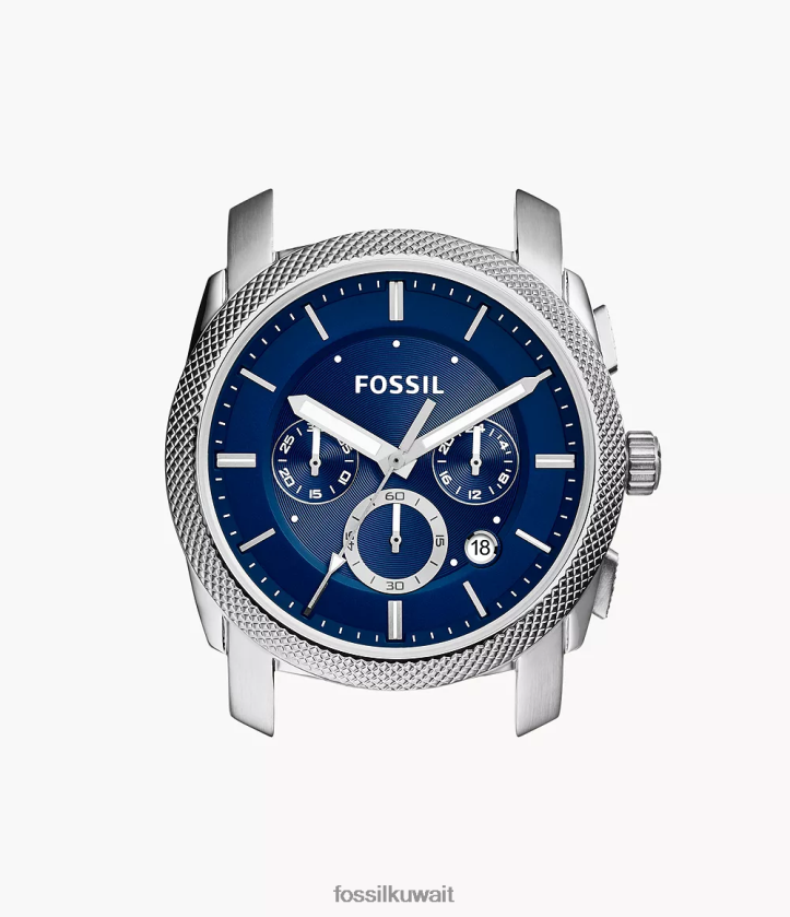 كيلووات Fossil رجال علبة كرونوغراف من الفولاذ المقاوم للصدأ أزرق 2F6F22044 ملحق
