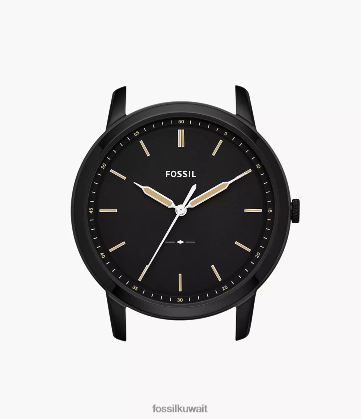 كيلووات Fossil رجال علبة الساعة النحيفة ذات الثلاث عقارب أسود 2F6F22046 ملحق