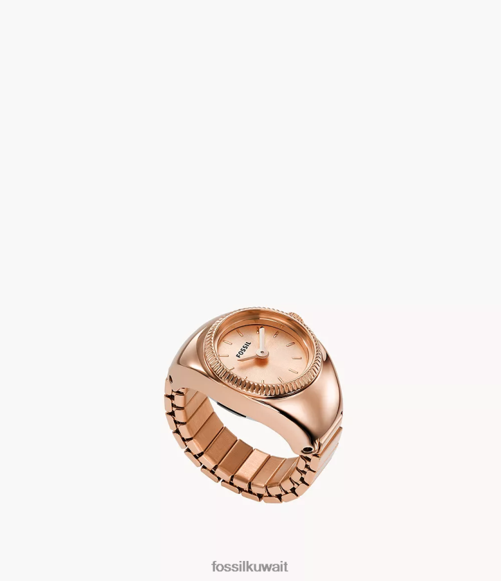 كيلووات Fossil نحيف خاتم الساعة بعقربين ستانلس ستيل لون ذهبي وردي 2F6F223 يشاهد