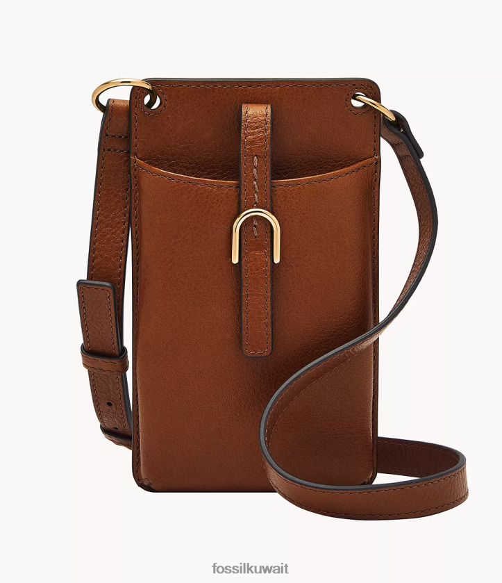 كيلووات Fossil نحيف حقيبة الهاتف فادا بني 2F6F2286 شنطة