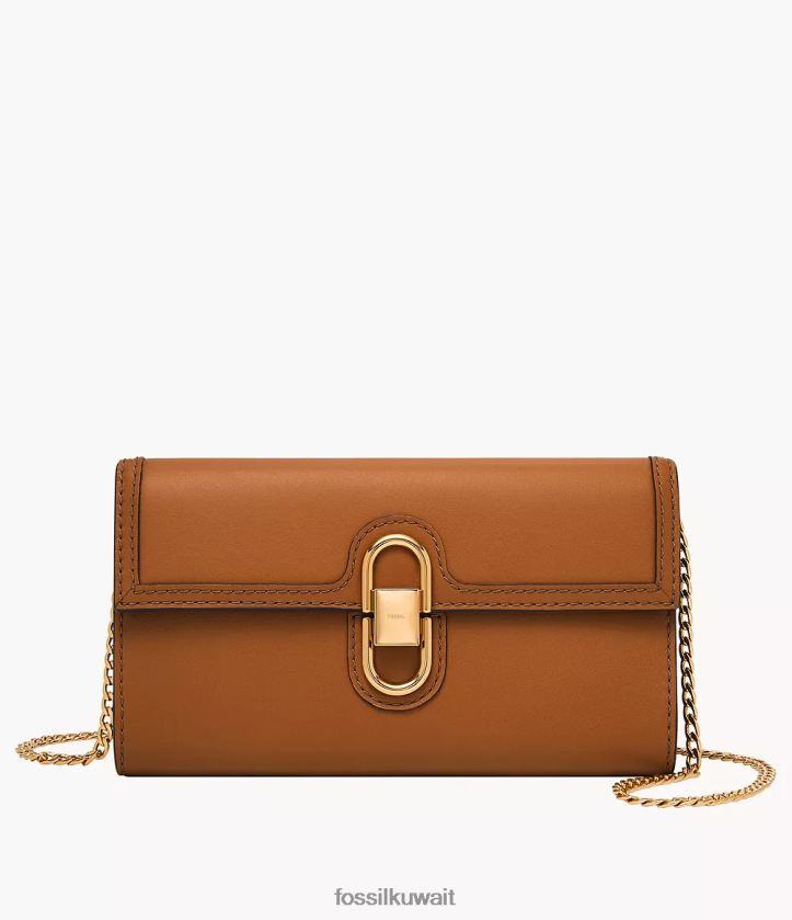 كيلووات Fossil نحيف محفظة أفونديل كروس بني 2F6F2312 شنطة