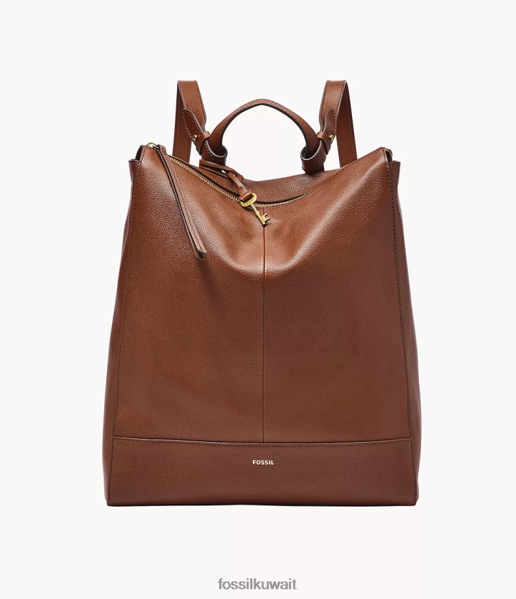 كيلووات Fossil نحيف حقيبة الظهر إيلينا القابلة للتحويل بني 2F6F2404 شنطة