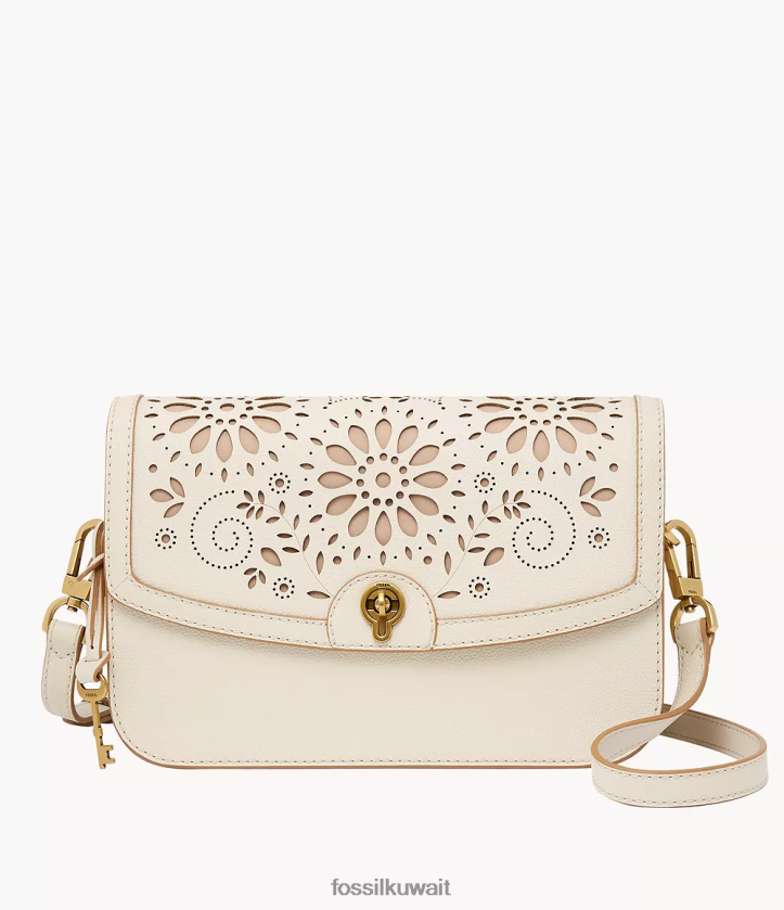 كيلووات Fossil نحيف اينسلي كروس بودي أبيض 2F6F2414 شنطة