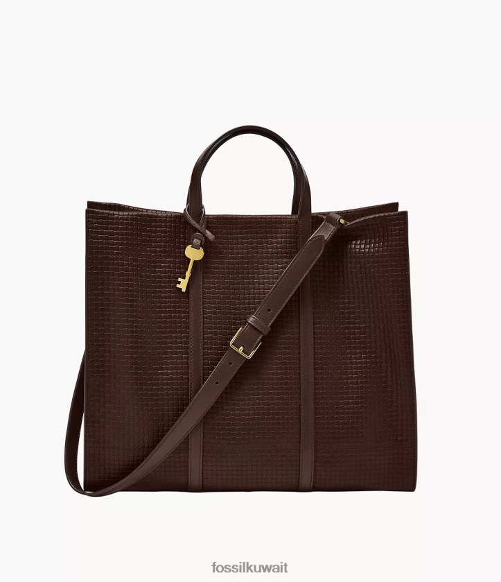 كيلووات Fossil نحيف حقيبة كارمن بني غامق 2F6F2448 شنطة