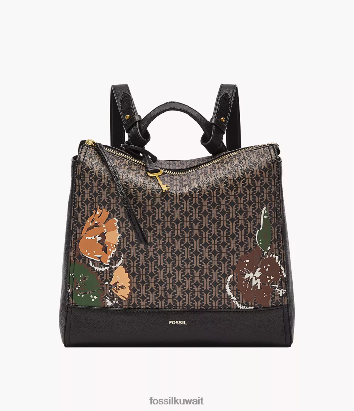 كيلووات Fossil نحيف حقيبة ظهر إيلينا الصغيرة القابلة للتحويل أسود 2F6F2449 شنطة