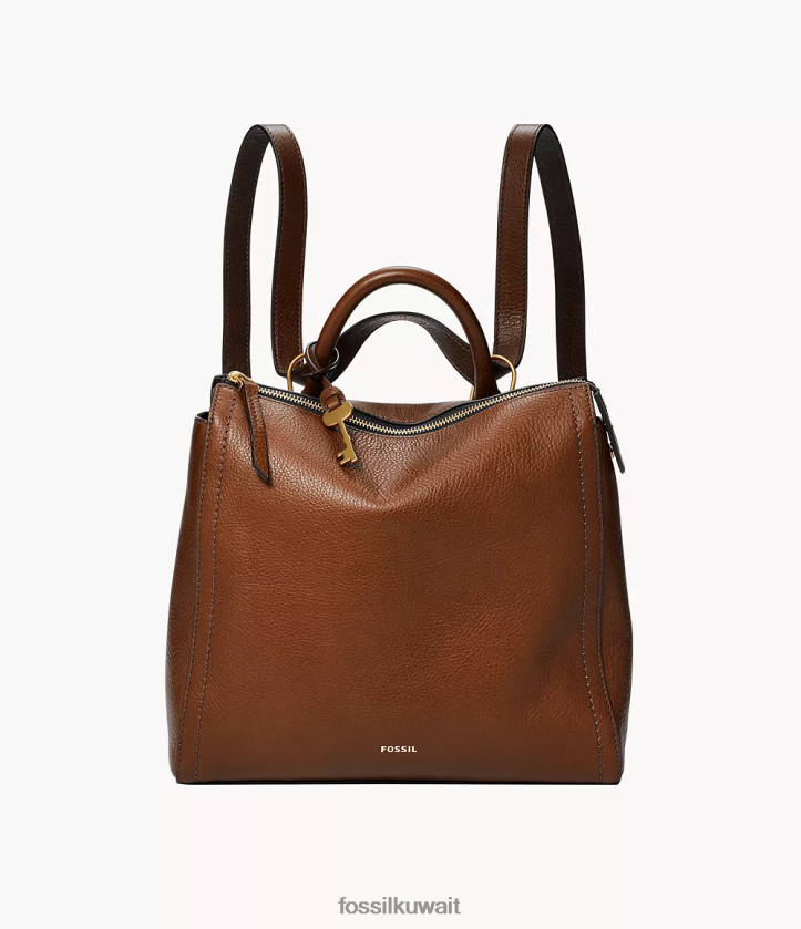 كيلووات Fossil نحيف حقيبة ظهر باركر صغيرة قابلة للتحويل بني 2F6F2490 شنطة