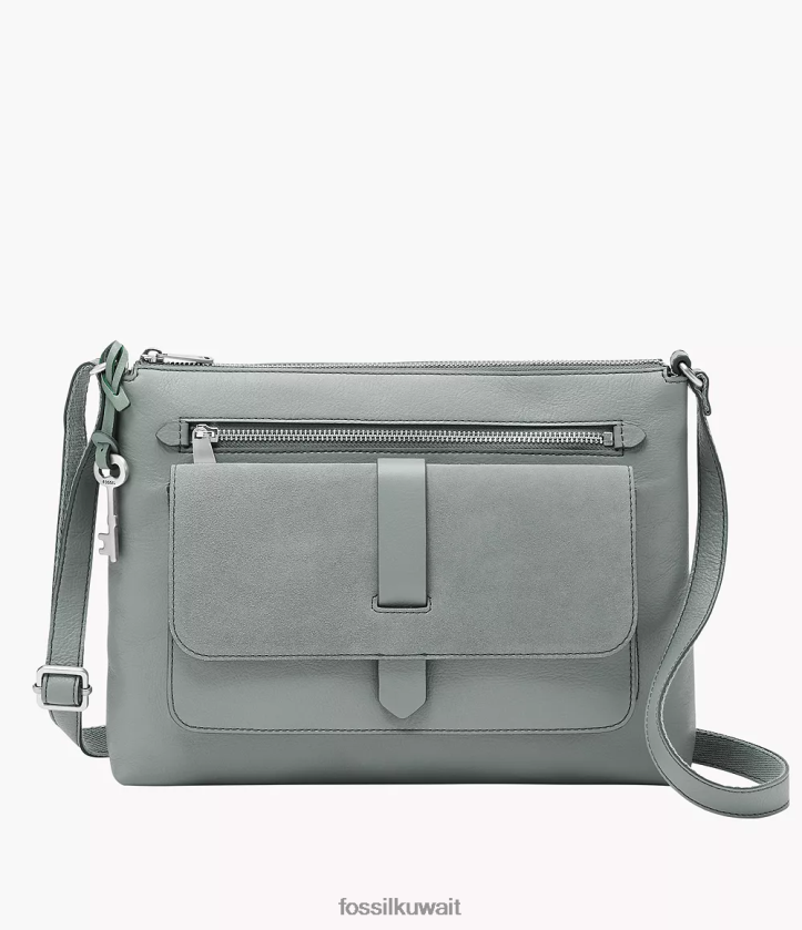 كيلووات Fossil نحيف كينلي كروس الكاكي 2F6F2515 شنطة