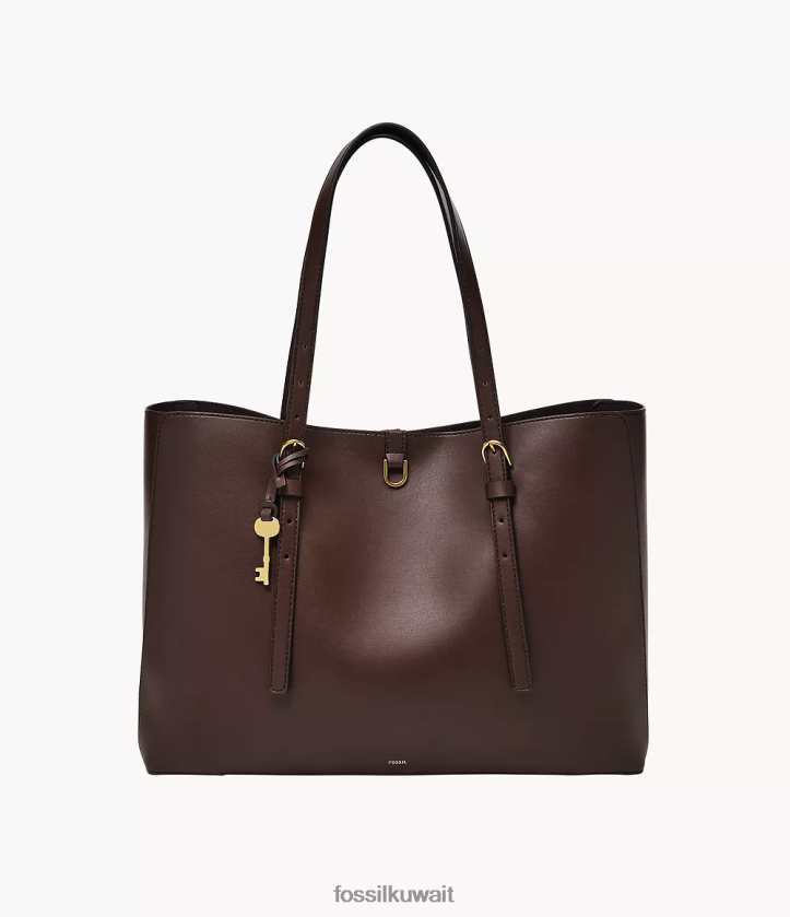 كيلووات Fossil نحيف حقيبة يد من جلد الصبار من كير بني 2F6F2647 شنطة