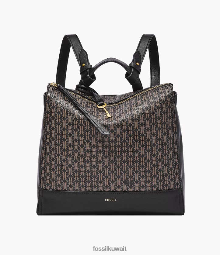 كيلووات Fossil نحيف حقيبة ظهر إيلينا الصغيرة القابلة للتحويل أسود 2F6F2689 شنطة