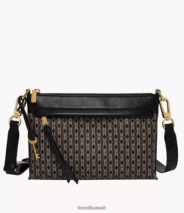 كيلووات Fossil نحيف حقيبة كروس صغيرة من كيرا أسود 2F6F2710 شنطة