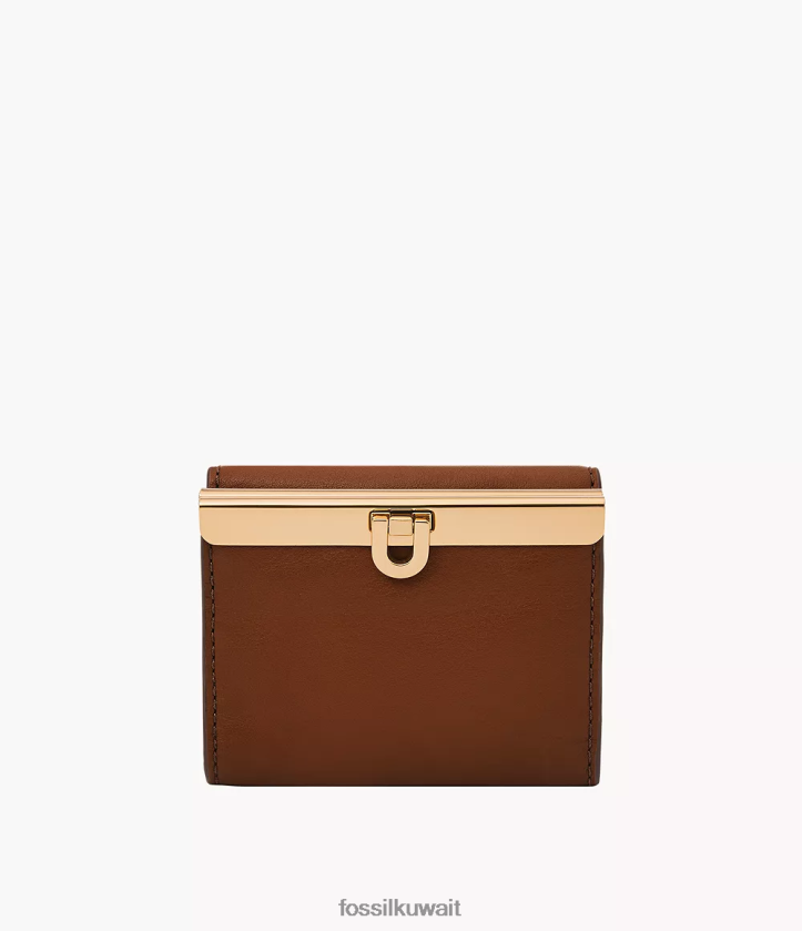 كيلووات Fossil نحيف بنروز ثلاثي الطيات بني 2F6F2779 محفظة