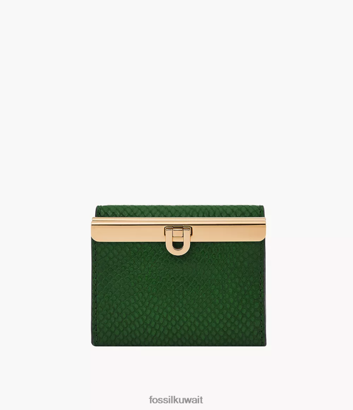 كيلووات Fossil نحيف بنروز ثلاثي الطيات أخضر 2F6F2782 محفظة