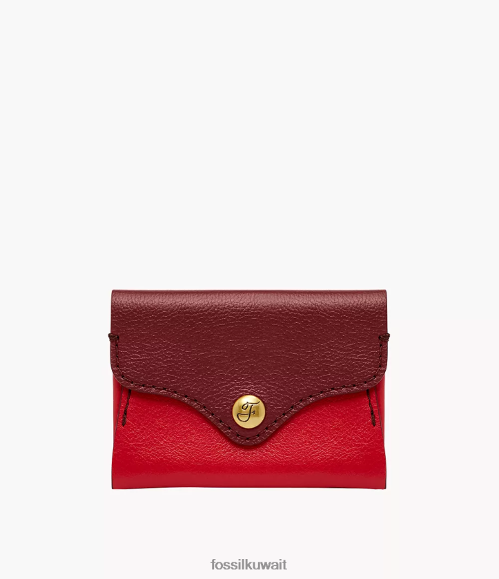 كيلووات Fossil نحيف حالة بطاقة التراث أحمر 2F6F2875 محفظة