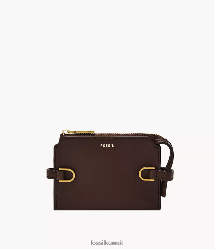 كيلووات Fossil نحيف حالة بطاقة كير بني غامق 2F6F2876 محفظة