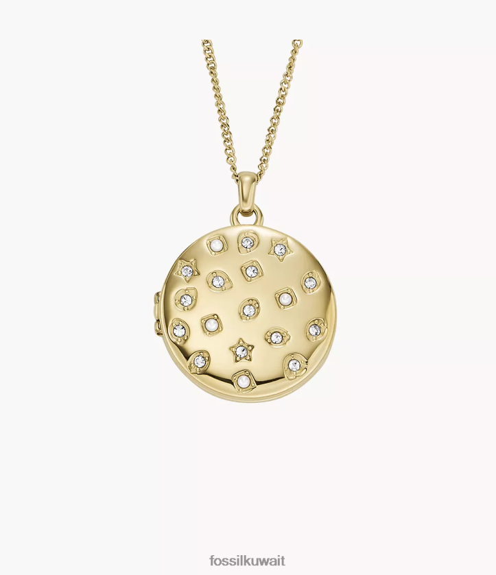 كيلووات Fossil نحيف مجموعة المنجد قلادة سلسلة الفولاذ المقاوم للصدأ نغمة ذهبية 2F6F2901 مجوهرات