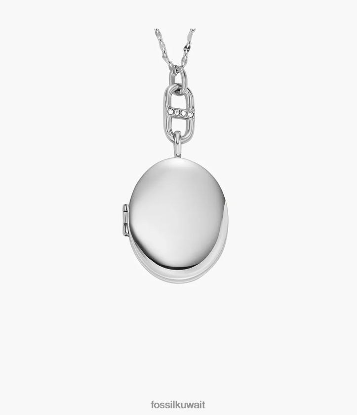 كيلووات Fossil نحيف مجموعة المنجد قلادة سلسلة الفولاذ المقاوم للصدأ لهجة الفضة 2F6F2905 مجوهرات