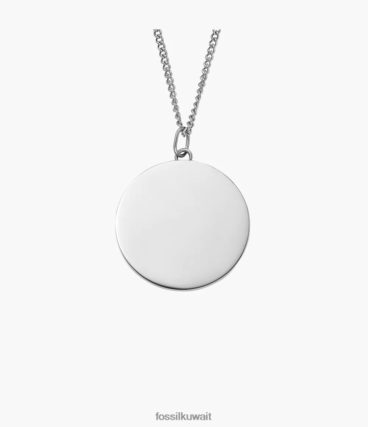 كيلووات Fossil نحيف ولفت قلادة قلادة الفولاذ المقاوم للصدأ لهجة الفضة 2F6F2908 مجوهرات