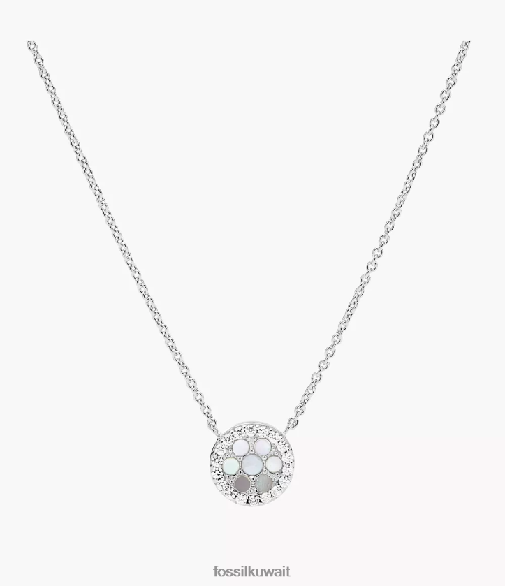 كيلووات Fossil نحيف إليوت قلادة قلادة الاسترليني أم لؤلؤة 2F6F2914 مجوهرات