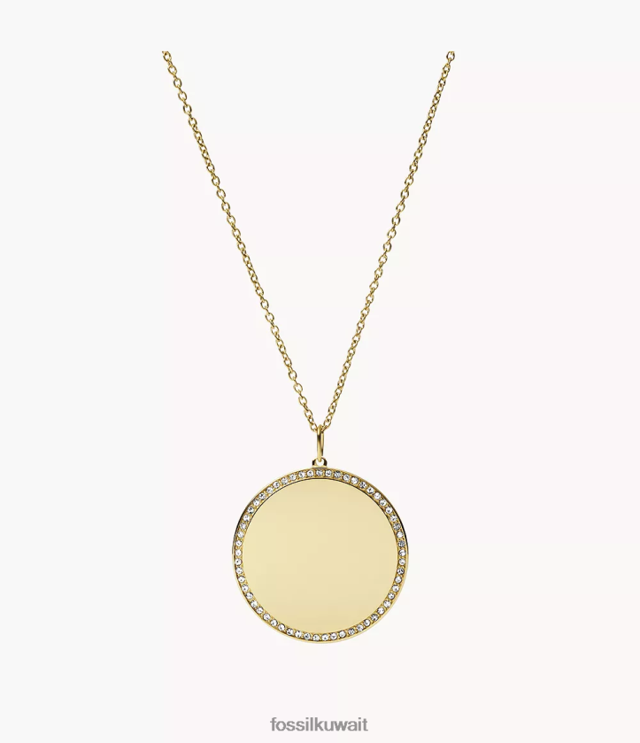 كيلووات Fossil نحيف حارة الفولاذ المقاوم للصدأ قلادة قلادة نغمة ذهبية 2F6F2918 مجوهرات