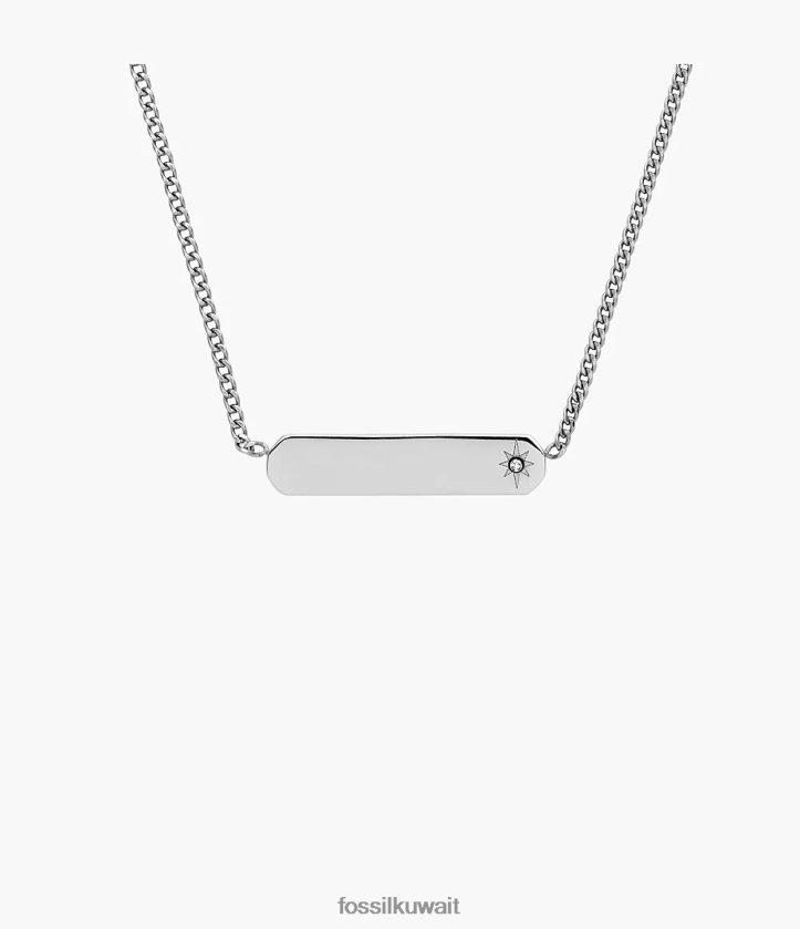 كيلووات Fossil نحيف ولفت الفولاذ المقاوم للصدأ شريط سلسلة قلادة لهجة الفضة 2F6F2919 مجوهرات