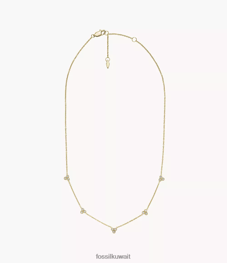 كيلووات Fossil نحيف قلادة سادي تريو جليتز من الفولاذ المقاوم للصدأ نغمة ذهبية 2F6F2920 مجوهرات