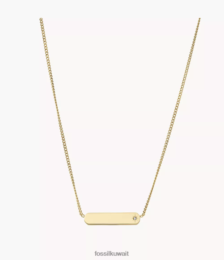 كيلووات Fossil نحيف حارة الفولاذ المقاوم للصدأ شريط سلسلة قلادة نغمة ذهبية 2F6F2931 مجوهرات
