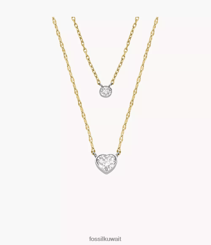 كيلووات Fossil نحيف رموز سادي من المودة سلسلة الفولاذ المقاوم للصدأ نغمتان 2F6F2932 مجوهرات