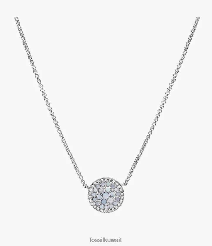 كيلووات Fossil نحيف قلادة فال فسيفساء من الفولاذ المقاوم للصدأ أزرق 2F6F2943 مجوهرات