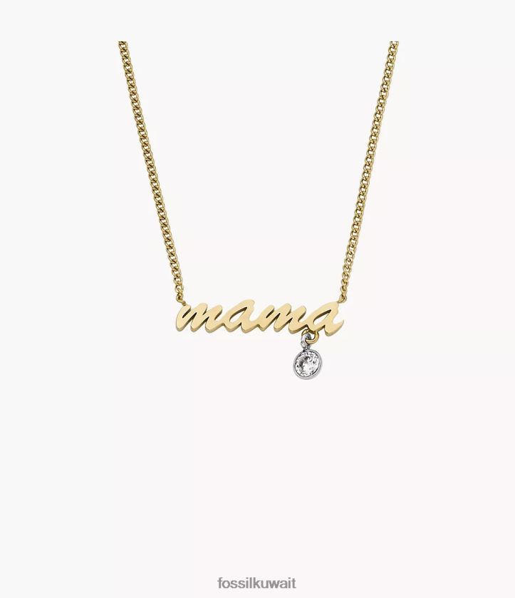 كيلووات Fossil نحيف قلادة اسم سادي سلسلة من الفولاذ المقاوم للصدأ نغمتان 2F6F2945 مجوهرات