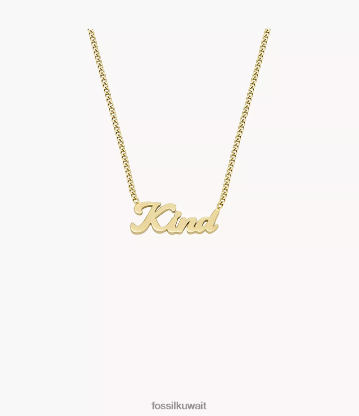 كيلووات Fossil نحيف قلادة سلسلة لا لا لاند من الفولاذ المقاوم للصدأ نغمة ذهبية 2F6F2947 مجوهرات