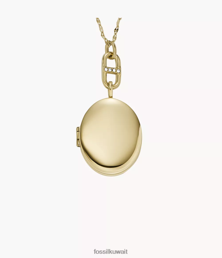 كيلووات Fossil نحيف مجموعة المنجد قلادة سلسلة الفولاذ المقاوم للصدأ نغمة ذهبية 2F6F2959 مجوهرات