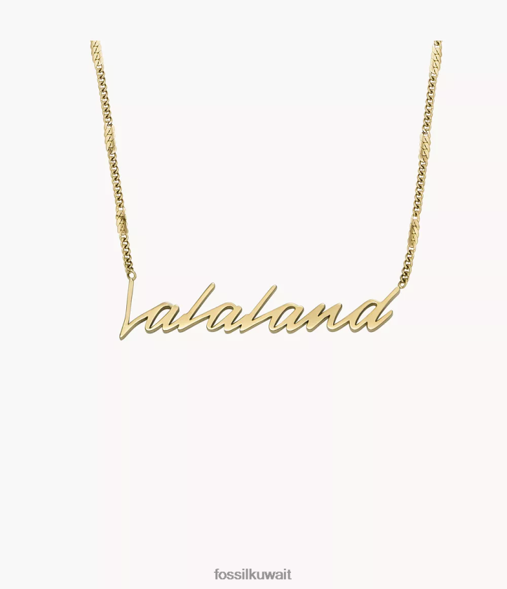 كيلووات Fossil نحيف قلادة لا لا لاند مصنوعة من الفولاذ المقاوم للصدأ نغمة ذهبية 2F6F2961 مجوهرات