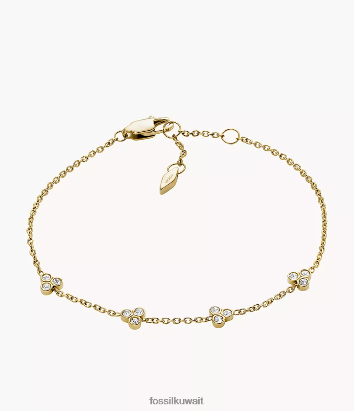 كيلووات Fossil نحيف سوار سادي تريو جليتز من الفولاذ المقاوم للصدأ نغمة ذهبية 2F6F2966 مجوهرات