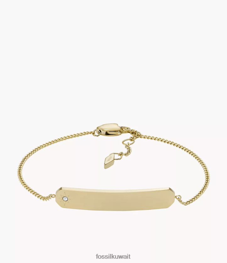 كيلووات Fossil نحيف رسم سوار سلسلة من الفولاذ المقاوم للصدأ نغمة ذهبية 2F6F2976 مجوهرات