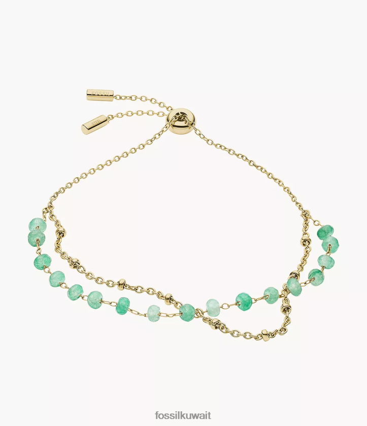 كيلووات Fossil نحيف جورجيا الحديثة المروج اليشم سوار مطرز أخضر 2F6F2977 مجوهرات