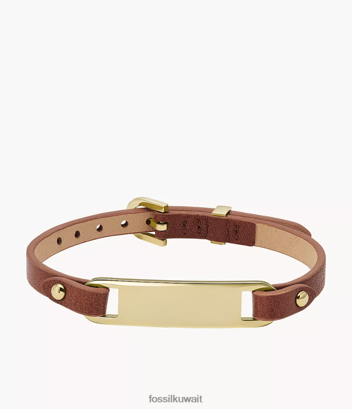 كيلووات Fossil نحيف سوار جلدي بلوحة تراثية بني 2F6F2999 مجوهرات