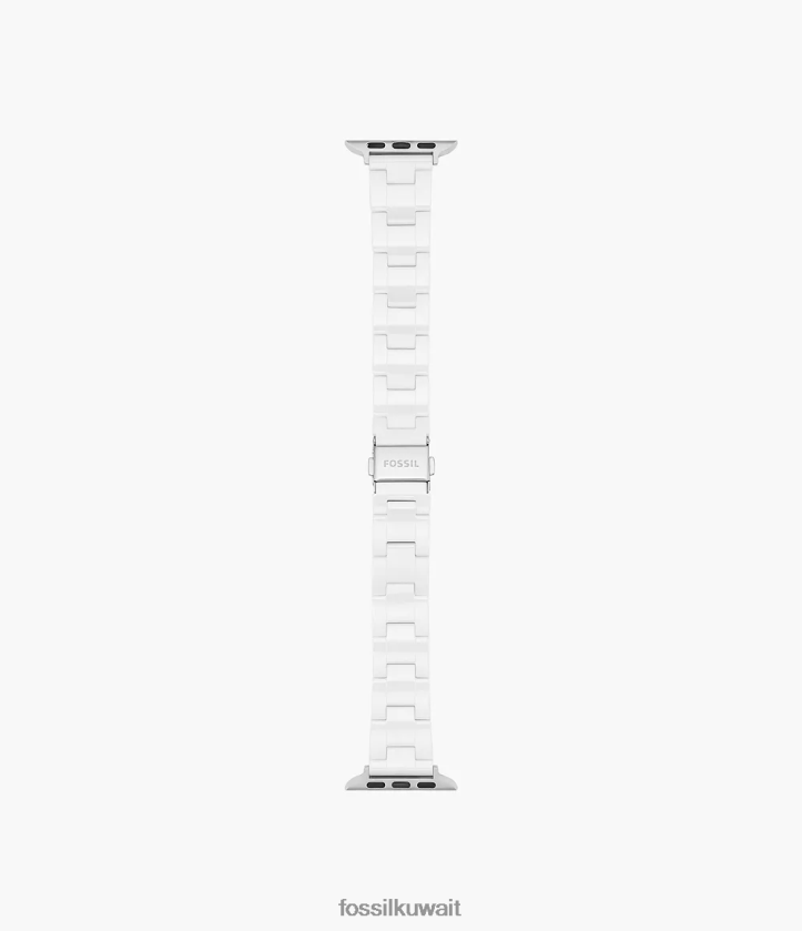 كيلووات Fossil نحيف سوار من السيراميك مقاس 38 ملم/40 ملم/41 ملم لساعة أبل أبيض 2F6F2172 ملحق
