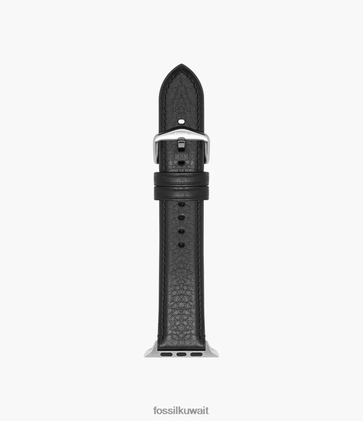 كيلووات Fossil رجال سوار جلدي مقاس 42 ملم/44 ملم/45 ملم لساعة أبل أسود 2F6F21498 ملحق