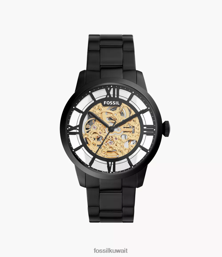 كيلووات Fossil رجال ساعة تاونزمان أوتوماتيكية من الستانلس ستيل مقاس 44 ملم أسود 2F6F21462 يشاهد