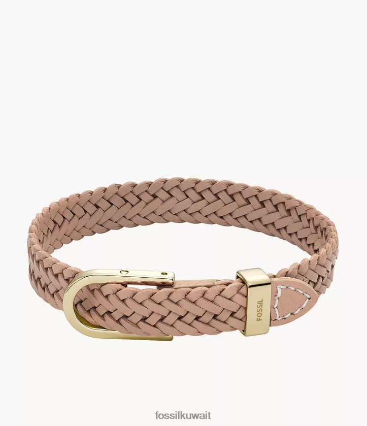 كيلووات Fossil نحيف سوار جلدي من التراث على شكل حرف D لاتيه بني 2F6F21025 مجوهرات