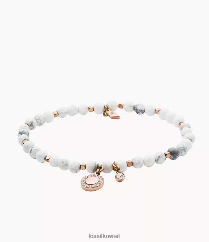 كيلووات Fossil نحيف جورجيا Howlite سوار أبيض 2F6F21021 مجوهرات