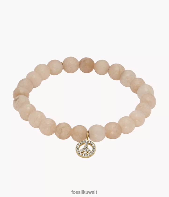 كيلووات Fossil نحيف سوار مطرز باليشم الخوخي الحديث والسحر من Sutton نغمة ذهبية 2F6F21305 مجوهرات