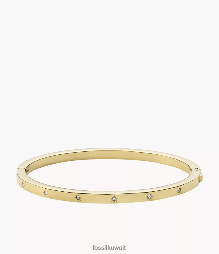 كيلووات Fossil نحيف سوار معصم من الفولاذ المقاوم للصدأ اللامع من Sutton Shine نغمة ذهبية 2F6F2997 مجوهرات