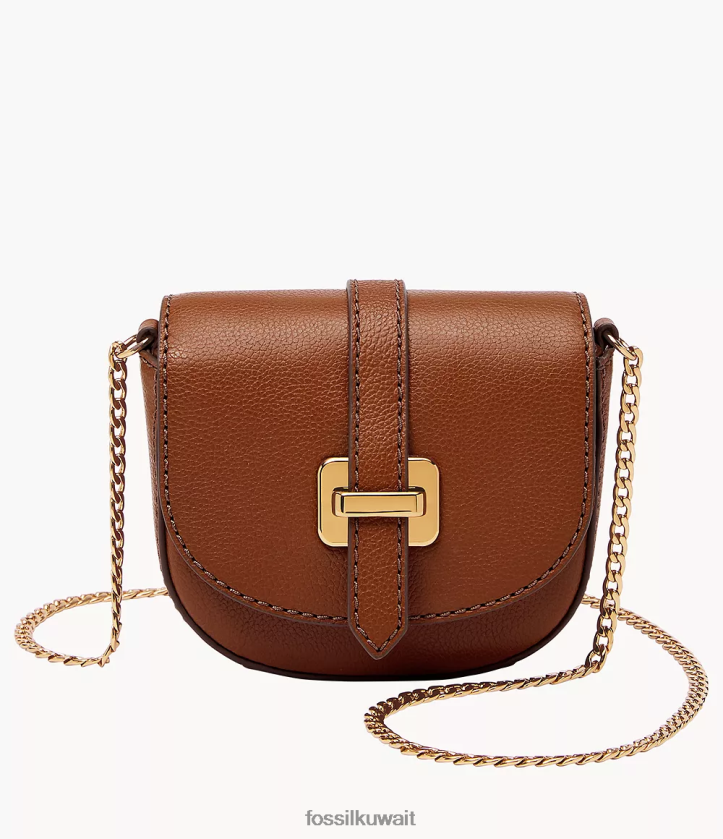 كيلووات Fossil نحيف الصنفرة الصغيرة crossbody بني 2F6F2471 شنطة