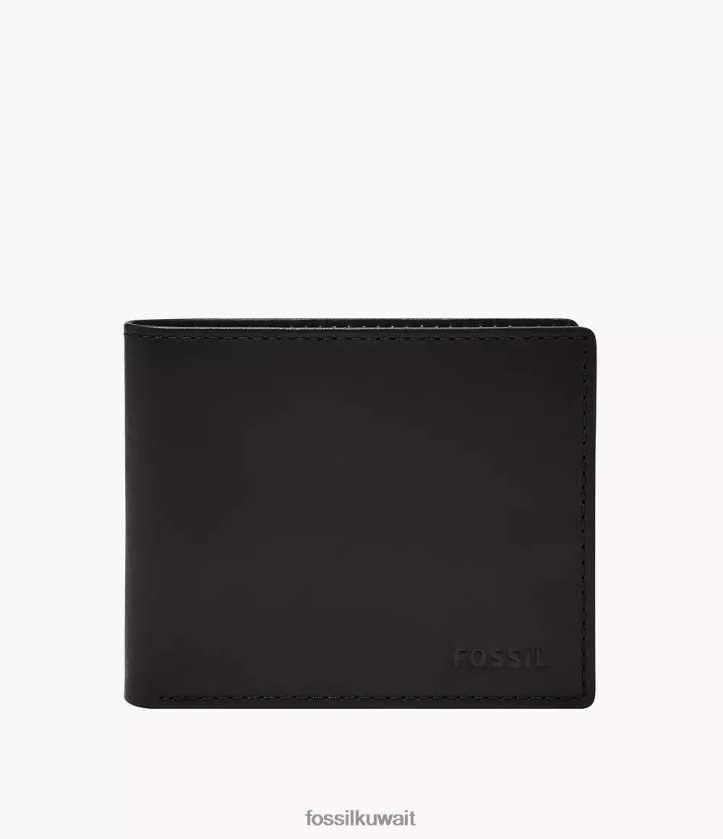 كيلووات Fossil رجال ديريك rfid ثنائي الطي مع معرف الوجه أسود 2F6F21657 محفظة